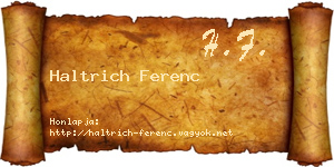 Haltrich Ferenc névjegykártya